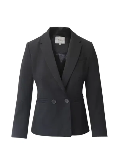 Pre-owned Maje Valmy Double-breasted Blazer In Black