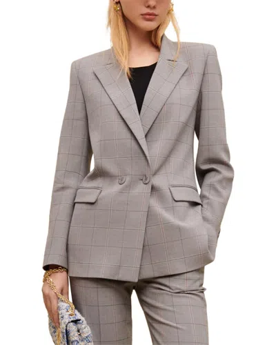 Maje Varreau Wool-blend Suit Blazer In Grey