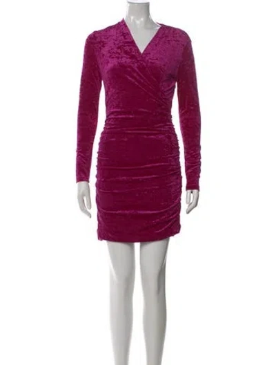 Pre-owned Maje Velour Mini Dress In Purple