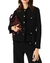 Maje Velvet Belted Jacket In Black