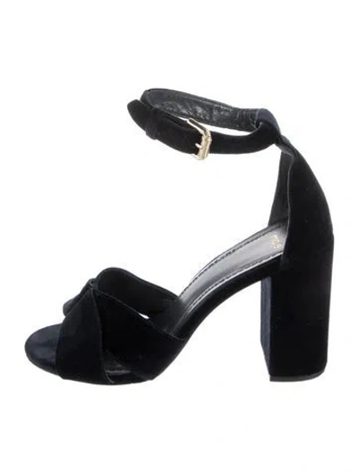 Pre-owned Maje Velvet D'orsay Pumps In Blue