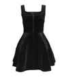 Maje Velvet Mini Dress In Black