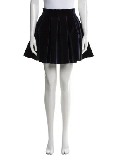 Pre-owned Maje Velvet Mini Skirt In Blue