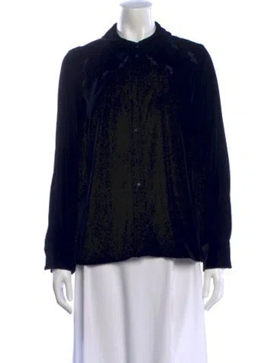 Pre-owned Maje Velvet Printed Blouse In Black