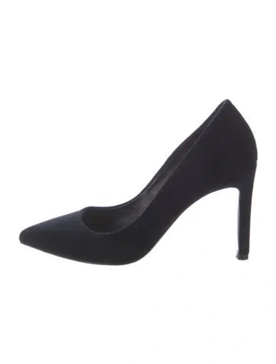 Pre-owned Maje Velvet Pumps In Black