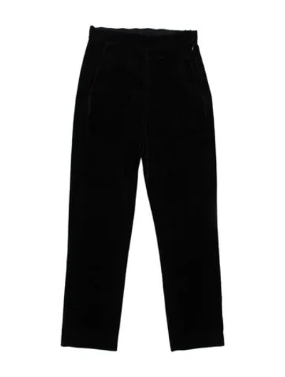 Pre-owned Maje Velvet Straight Leg Pants In Black