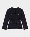 Maje Sequinned Tweed Jacket In Black