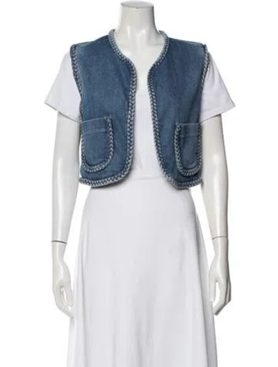 Pre-owned Maje Vest In Blue