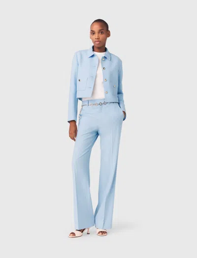 Maje Veste Courte À Simple Boutonnage In Blue