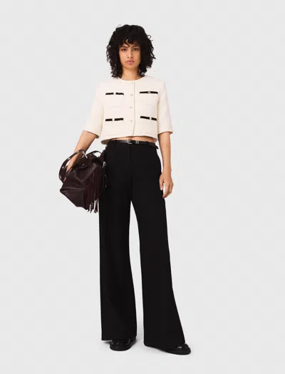 Maje Veste Courte En Tweed In Black