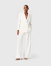 Maje Double-breasted Suit Jacket In White