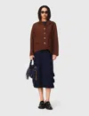 Maje Suede Jacket In Brown