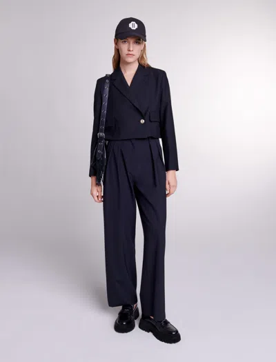 Maje Vestido Corto Recto In Black