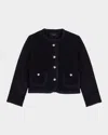 Maje Lurex Tweed Jacket In Black