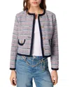 Maje Tweed Jacket In Blue/red