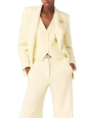 Maje Vilellow Double Breasted Suit Jacket In Yellow