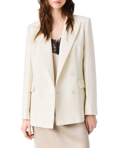 Maje Vipanelle Double Breasted Suit Jacket In Neutral