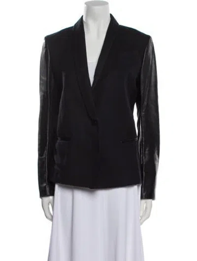 Pre-owned Maje Virgin Wool Blazer In Black