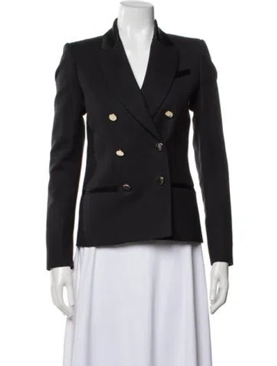 Pre-owned Maje Virgin Wool Blazer In Black