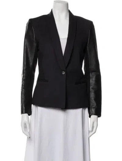 Pre-owned Maje Virgin Wool Blazer In Black