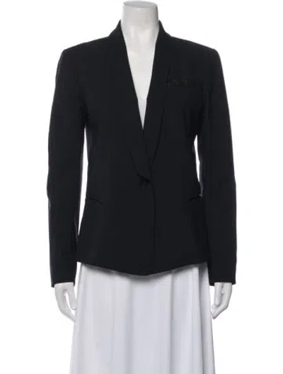 Pre-owned Maje Virgin Wool Blazer In Black
