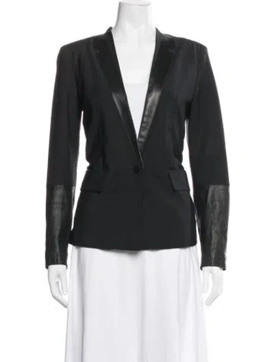 Pre-owned Maje Virgin Wool Blazer In Black