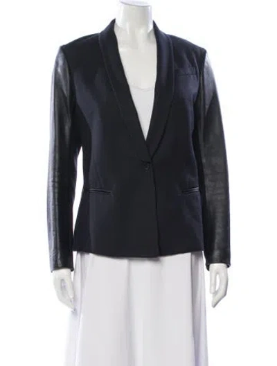 Pre-owned Maje Virgin Wool Blazer In Blue