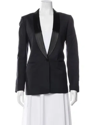 Pre-owned Maje Virgin Wool Blazer In Blue