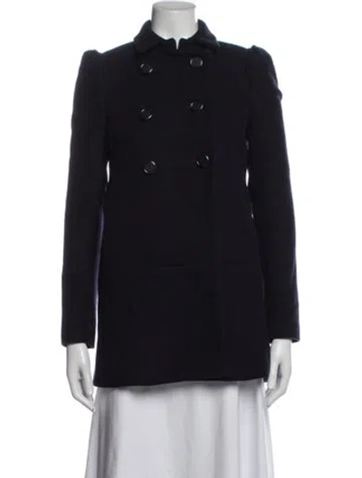 Pre-owned Maje Virgin Wool Blazer In Blue