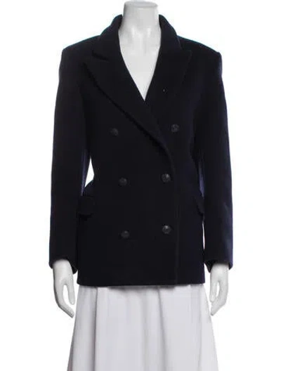 Pre-owned Maje Virgin Wool Blazer In Blue