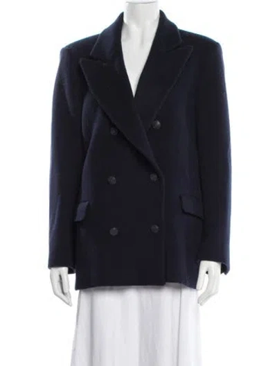 Pre-owned Maje Virgin Wool Blazer In Blue