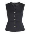 Maje Virgin Wool-blend Vest In Blue