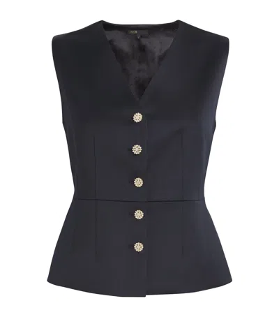Maje Virgin Wool-blend Vest In Blue