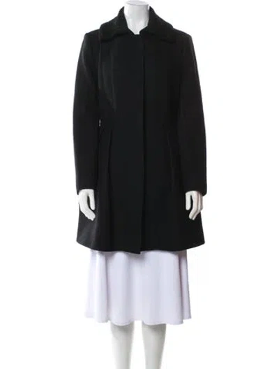Pre-owned Maje Virgin Wool Coat In Black