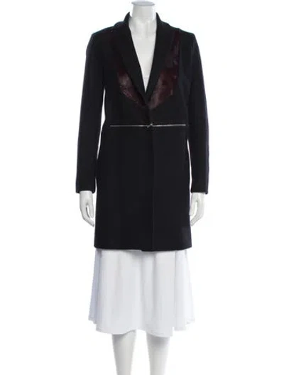 Pre-owned Maje Virgin Wool Coat In Black