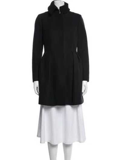 Pre-owned Maje Virgin Wool Coat In Black