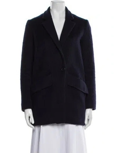 Pre-owned Maje Virgin Wool Coat In Blue