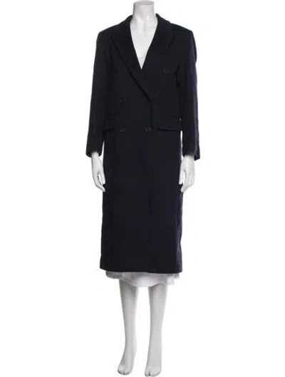 Pre-owned Maje Virgin Wool Coat In Blue