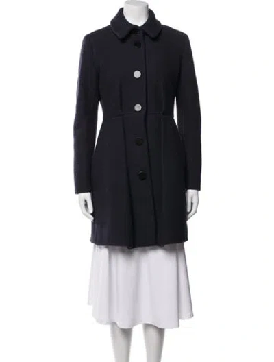 Pre-owned Maje Virgin Wool Coat In Blue