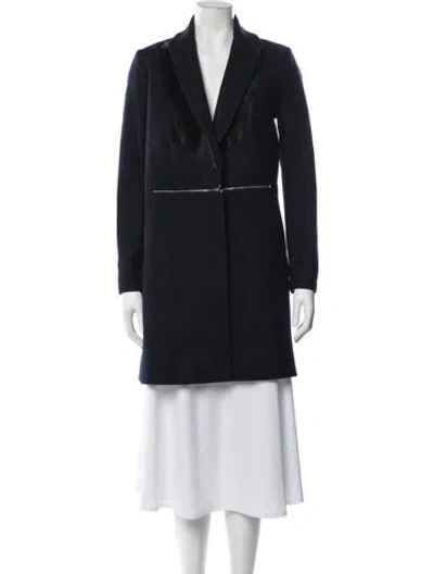 Pre-owned Maje Virgin Wool Coat In Blue