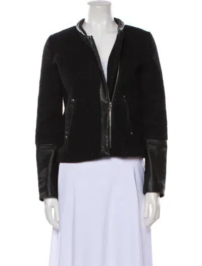 Pre-owned Maje Virgin Wool Evening Jacket In Black