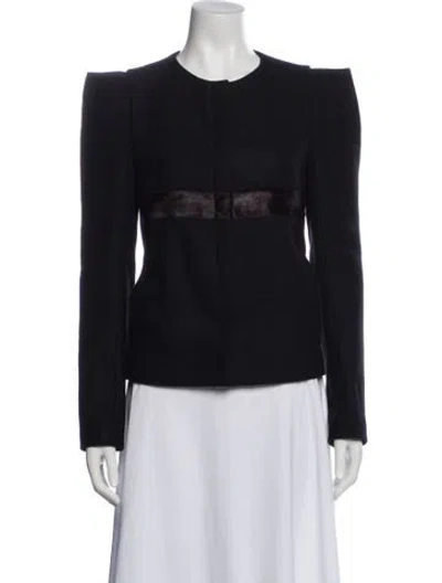 Pre-owned Maje Virgin Wool Evening Jacket In Black