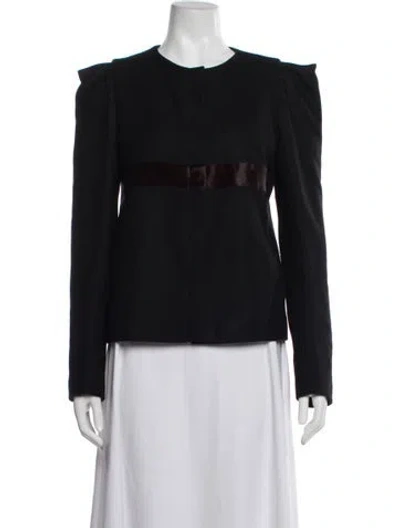 Pre-owned Maje Virgin Wool Evening Jacket In Black