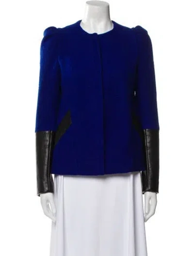 Pre-owned Maje Virgin Wool Evening Jacket In Blue