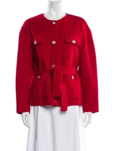 Pre-owned Maje Virgin Wool Evening Jacket In Red
