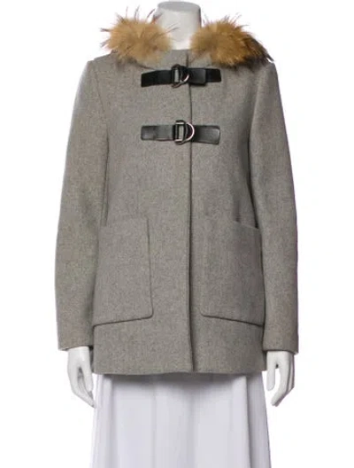 Pre-owned Maje Virgin Wool Jacket In Gray