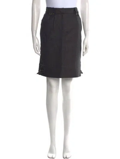 Pre-owned Maje Virgin Wool Knee-length Skirt In Black