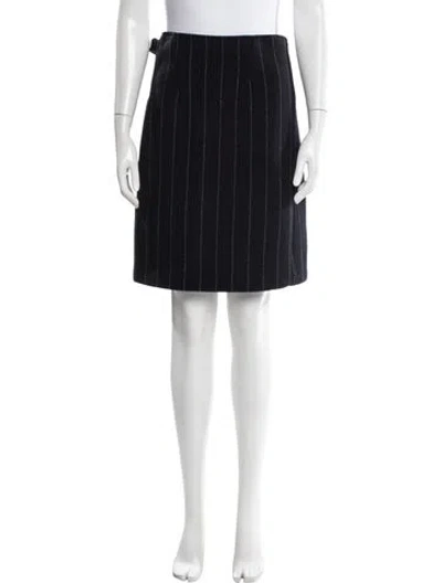Pre-owned Maje Virgin Wool Knee-length Skirt In Blue