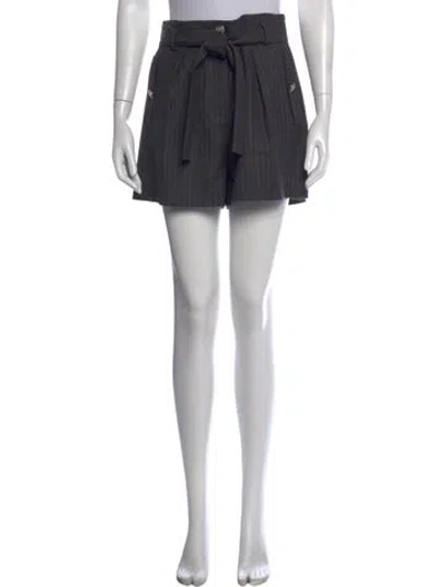 Pre-owned Maje Virgin Wool Mini Shorts In Black