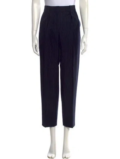 Pre-owned Maje Virgin Wool Straight Leg Pants In Black